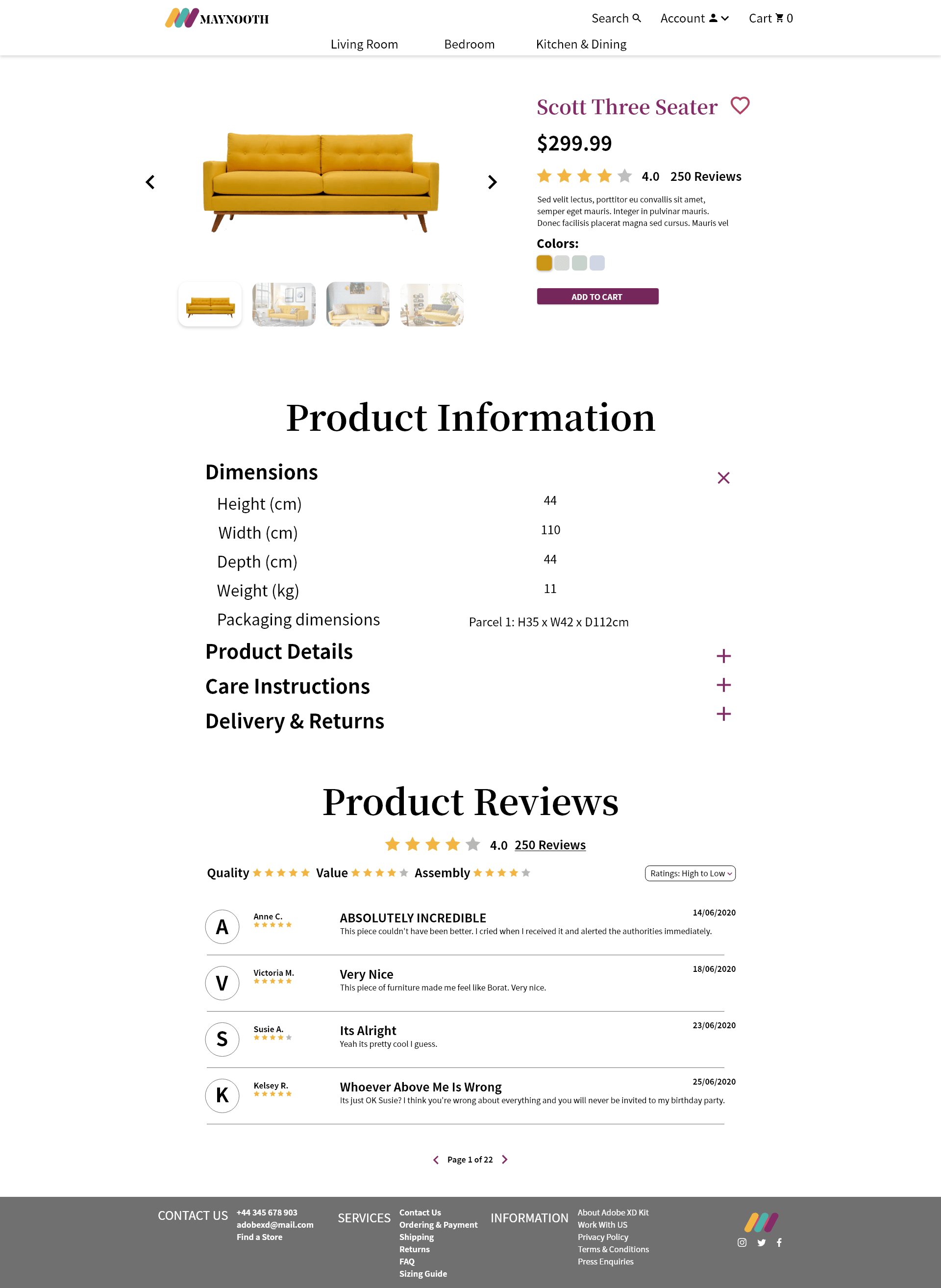 Product Details Page Wireframe